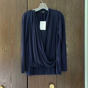Stella & Dot long sleeved, v necked navy sweater. Size XS. New With Tags.